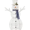 48" LED Lighted Silver Mesh Snowman Outdoor Twinkling Christmas Decoration