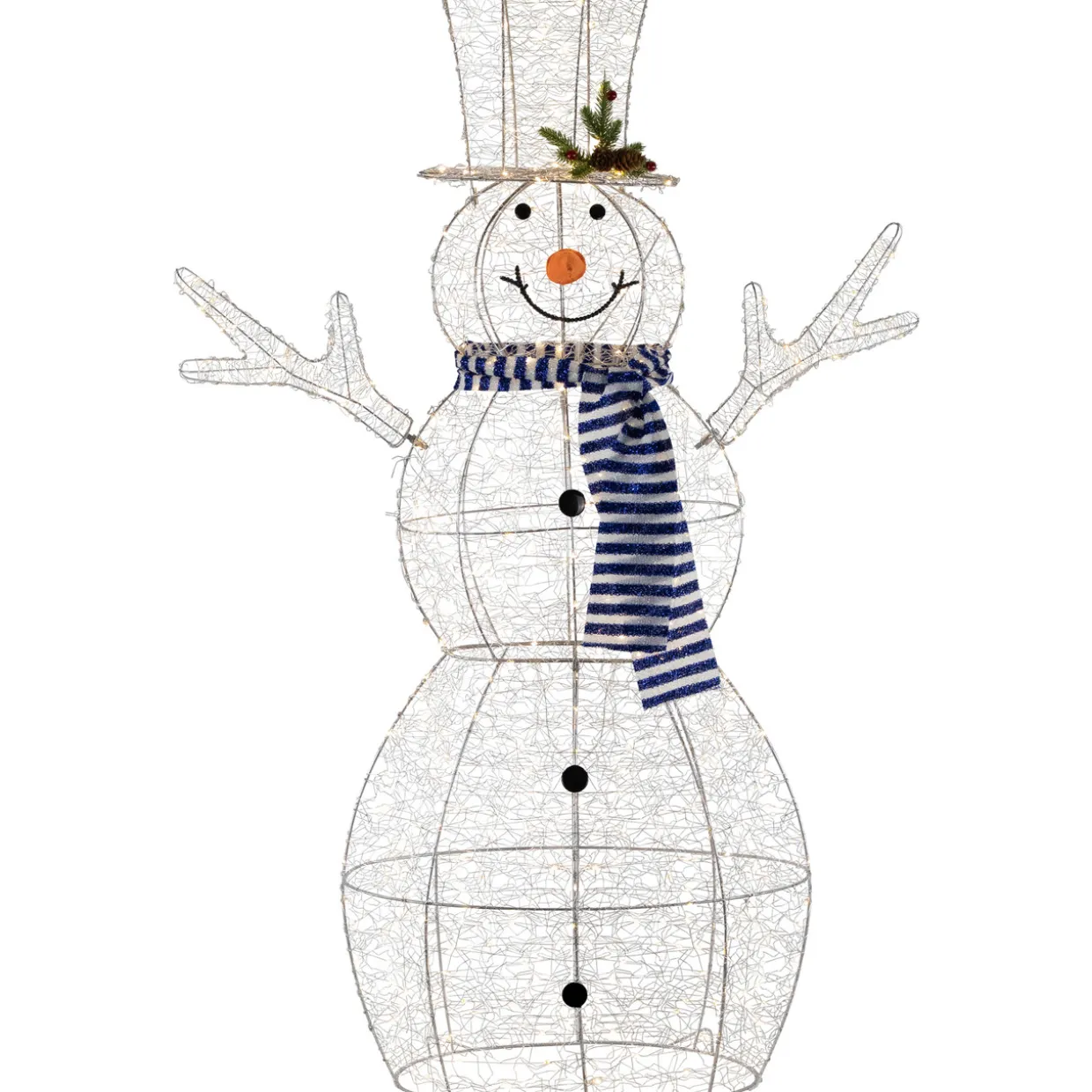 48" LED Lighted Silver Mesh Snowman Outdoor Twinkling Christmas Decoration