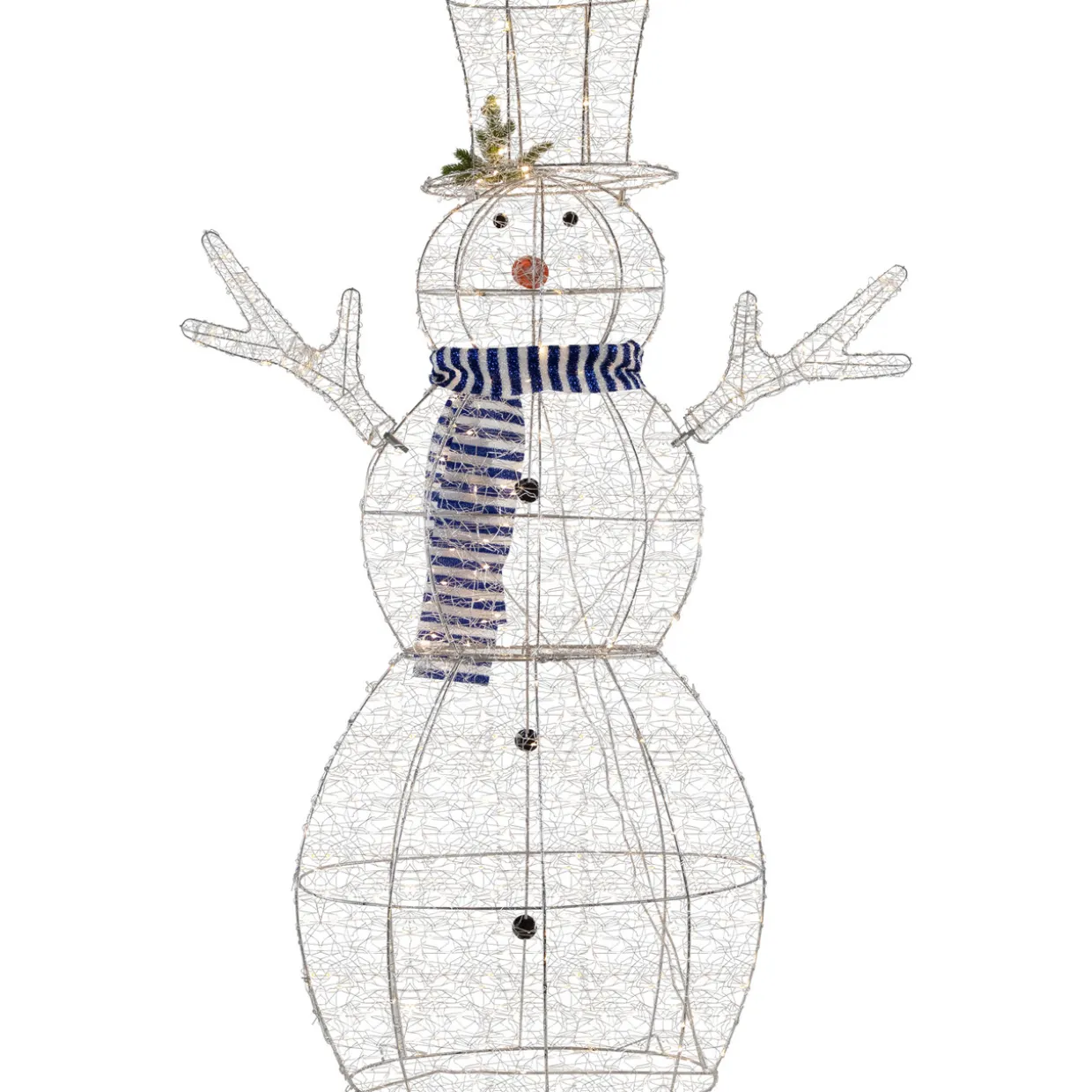 48" LED Lighted Silver Mesh Snowman Outdoor Twinkling Christmas Decoration