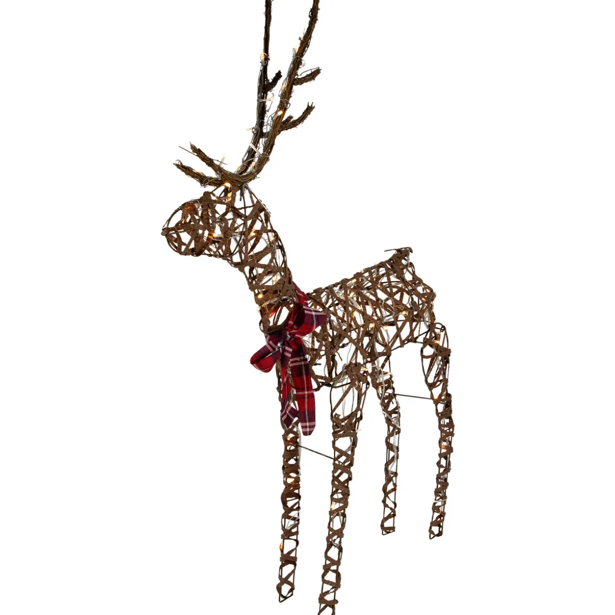 47" LED Lighted Standing Rattan Reindeer Outdoor Christmas Decoration