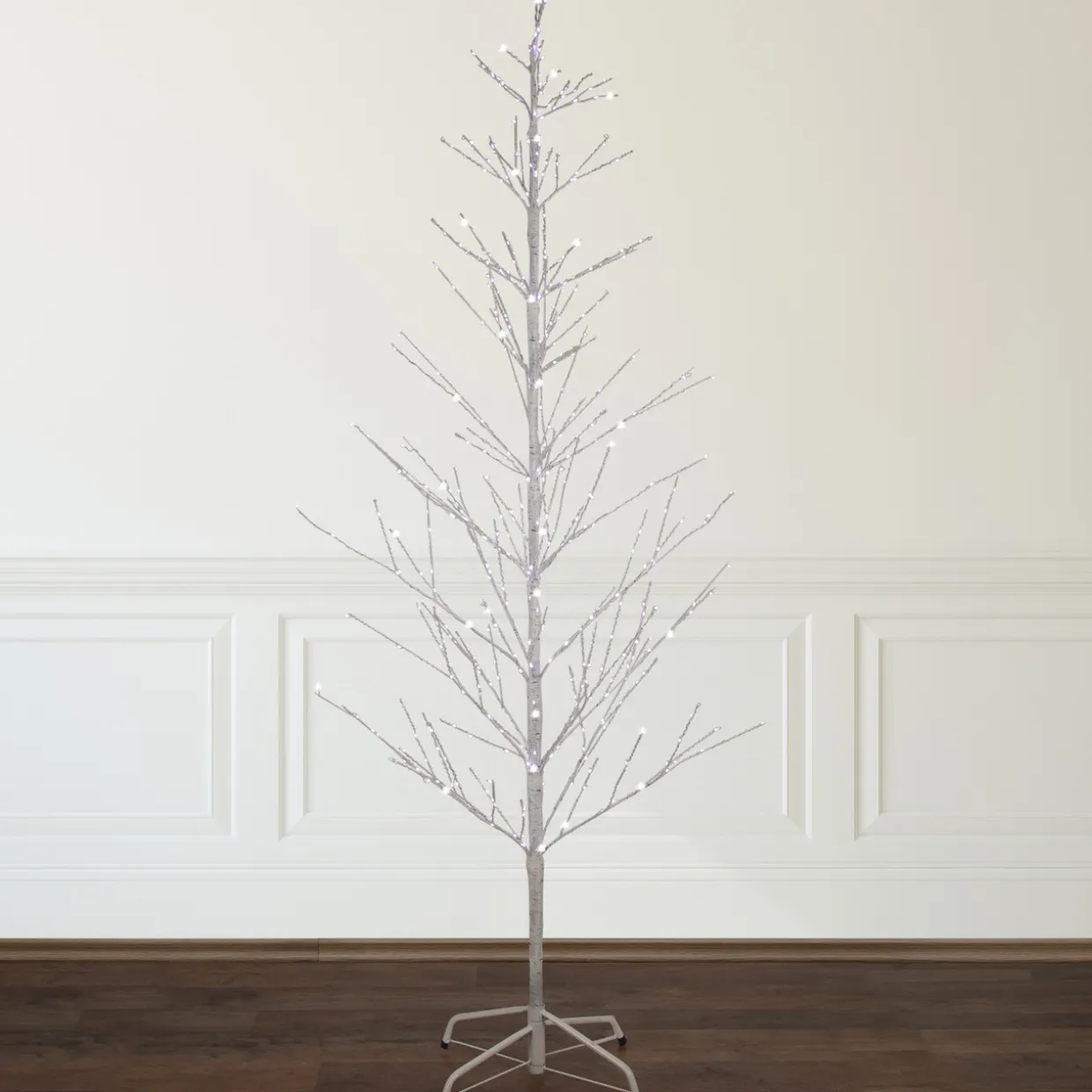 6' LED Lighted White Birch Christmas Twig Tree - Pure White Lights
