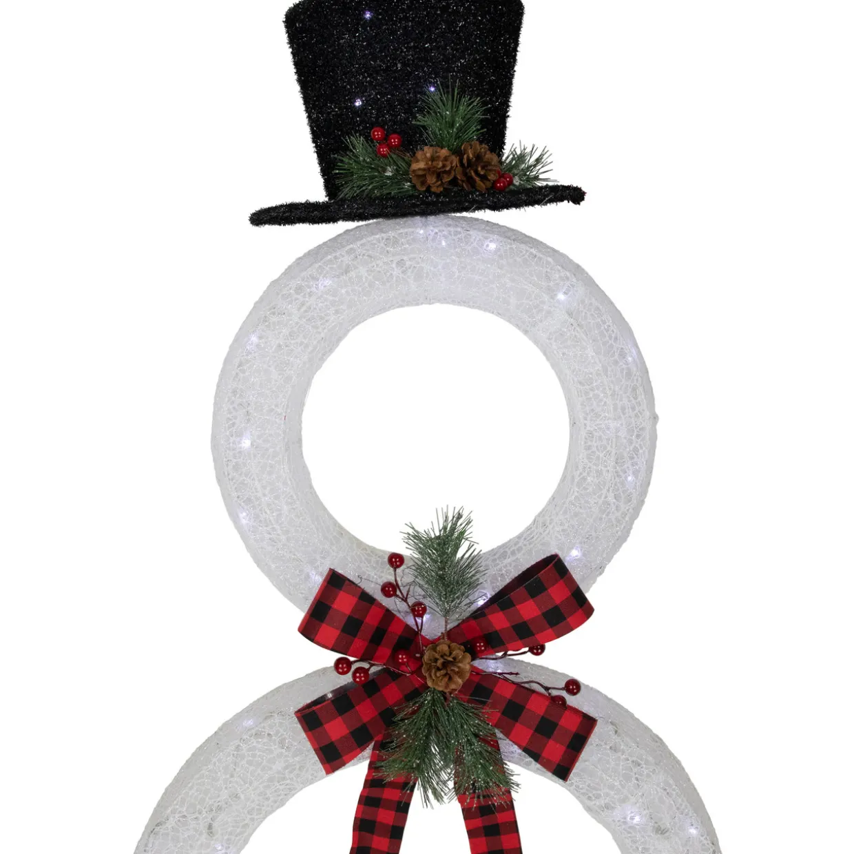 48" LED Lighted Wreath Snowman Outdoor Christmas Decoration