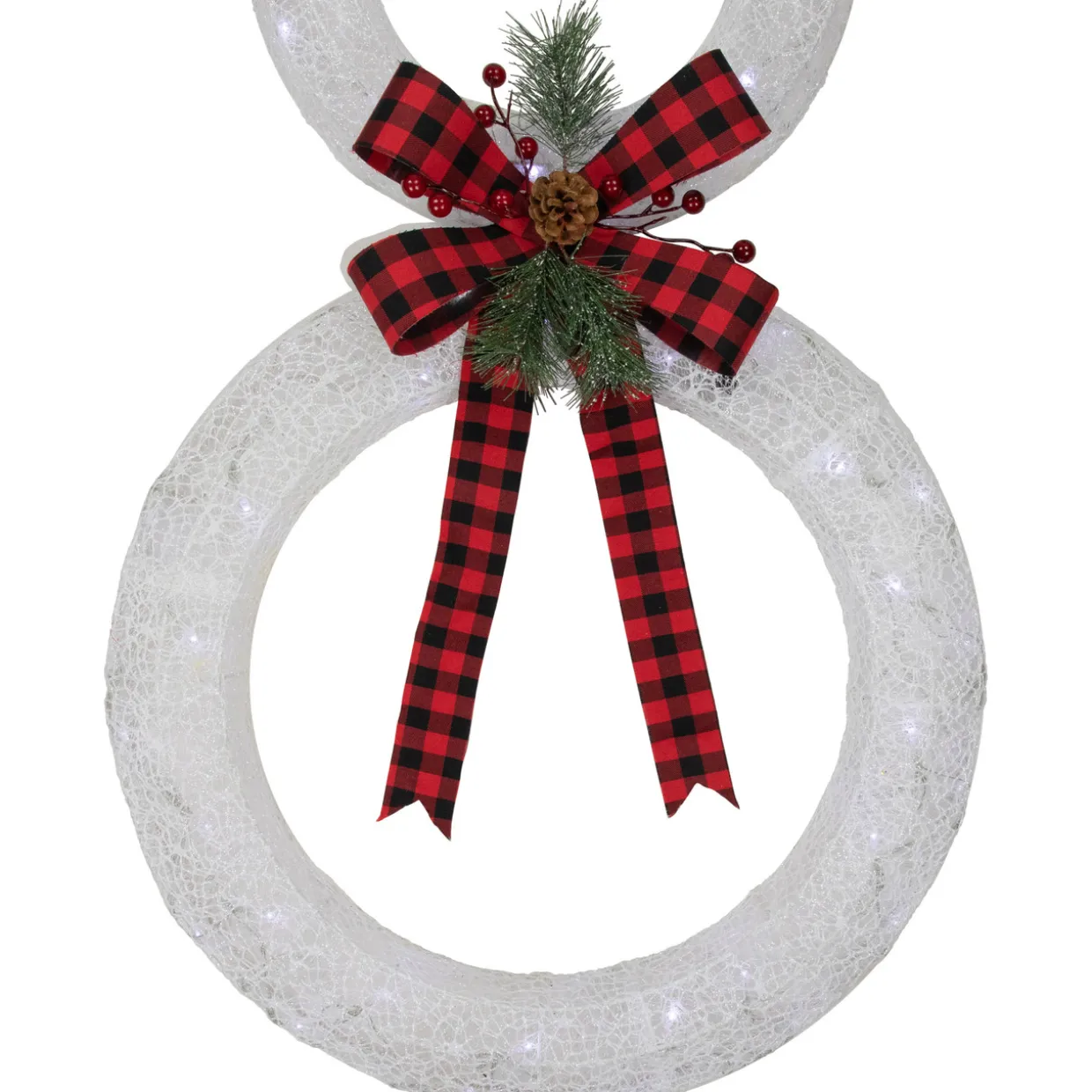 48" LED Lighted Wreath Snowman Outdoor Christmas Decoration