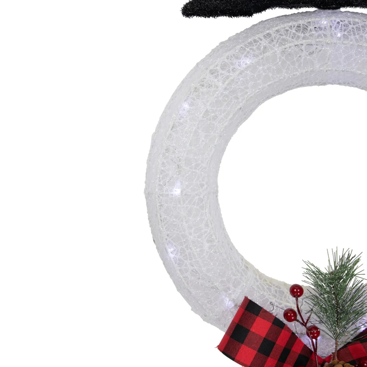 48" LED Lighted Wreath Snowman Outdoor Christmas Decoration