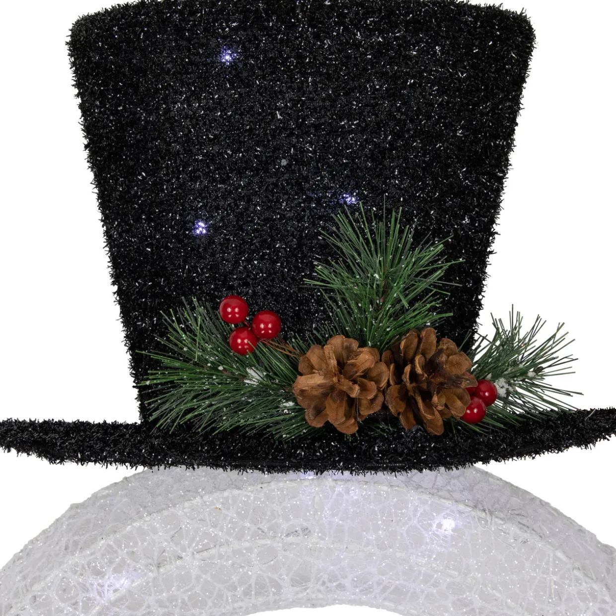 48" LED Lighted Wreath Snowman Outdoor Christmas Decoration