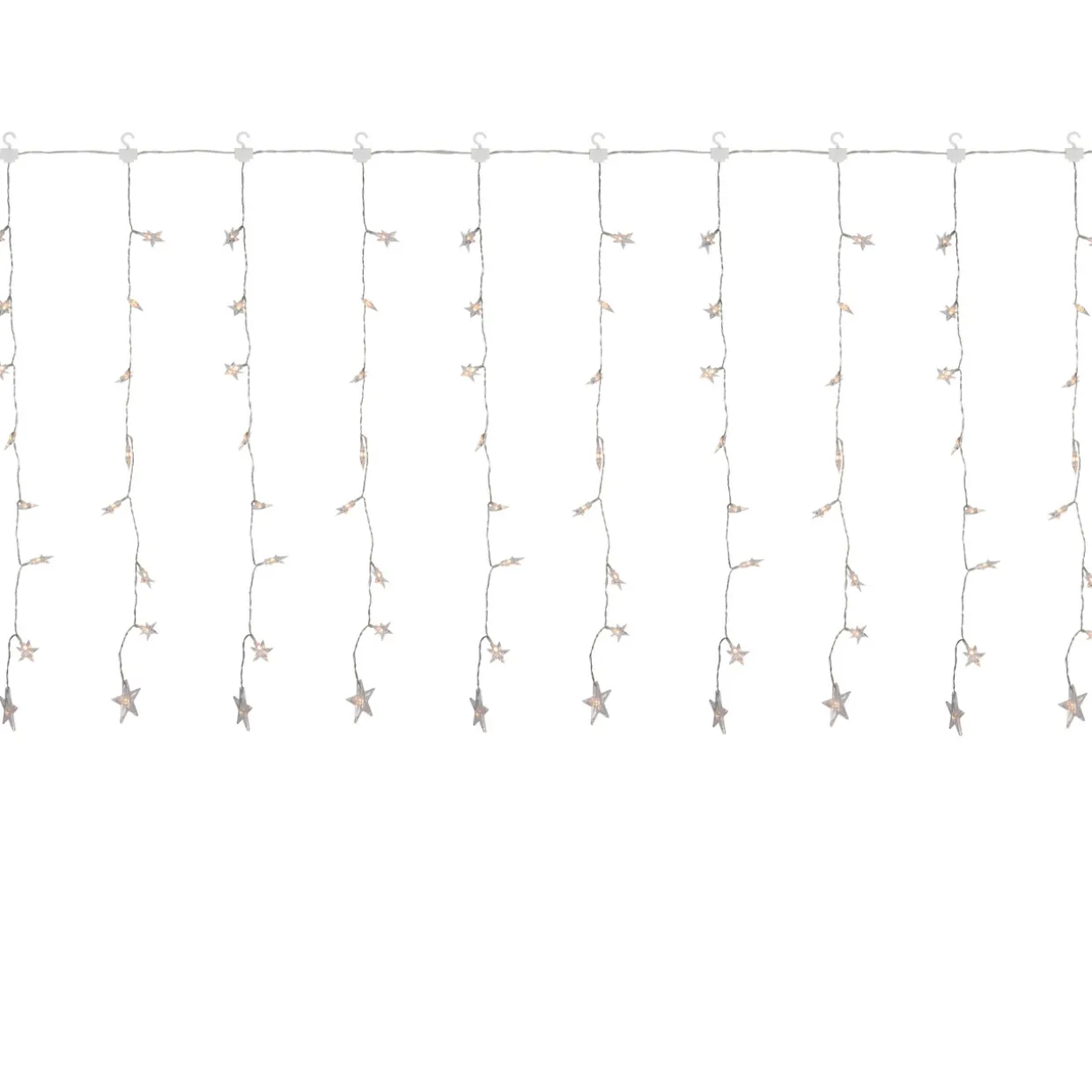 120 LED Warm White Curtain Christmas Lights - 7.5' Clear Wire