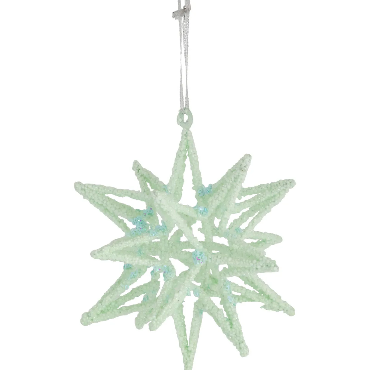 6.75" Light Green Starburst Christmas Ornament