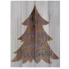 11.75" Lighted Brown Tree "Have Yourself A Merry Little Christmas" Wall Plaque