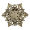 8.5" Lighted Brown Wooden Snowflake Christmas Tree Topper - Clear Lights
