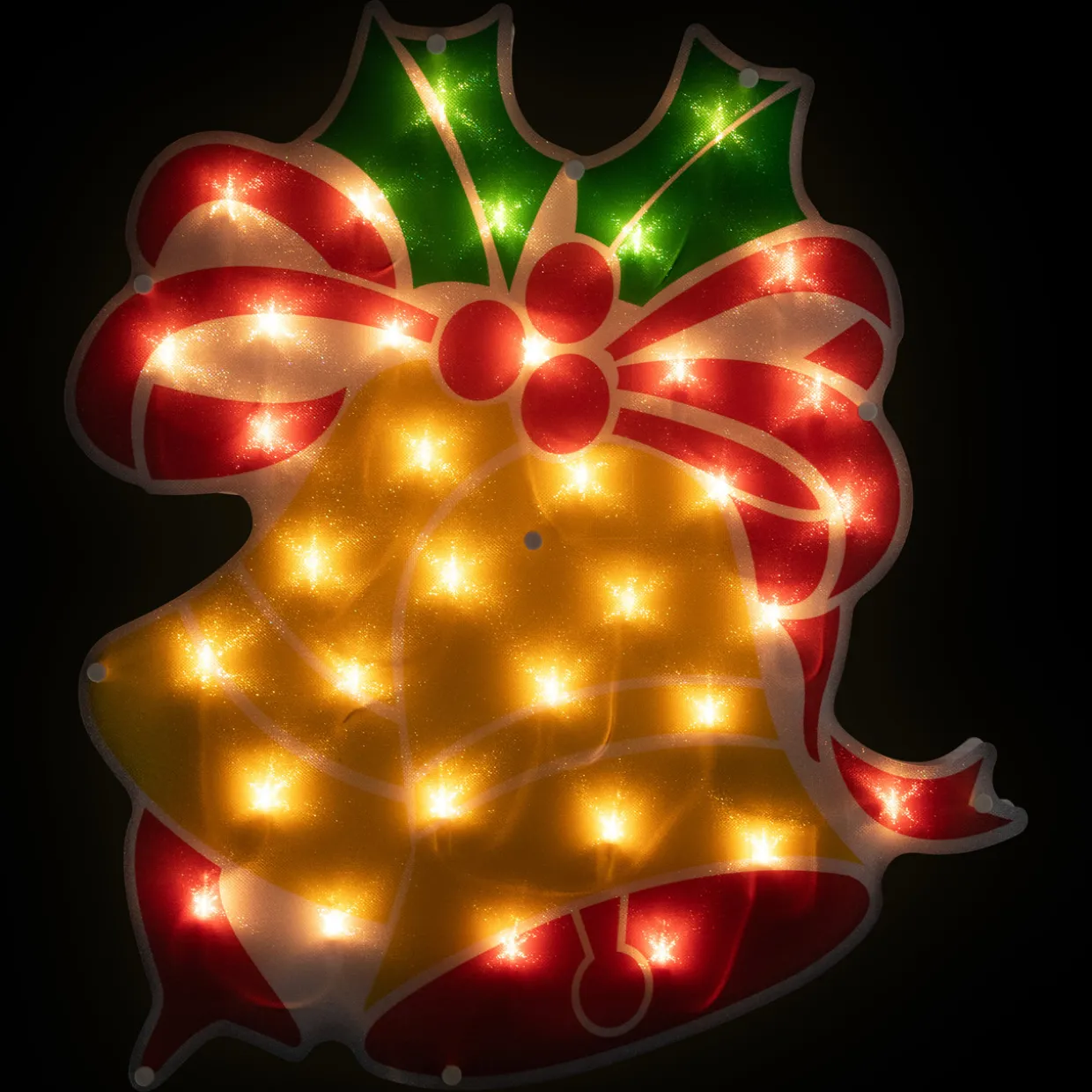 19" Lighted Christmas Bells Window Silhouette