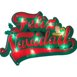 18" Lighted 'Feliz Navidad' Christmas Window Silhouette