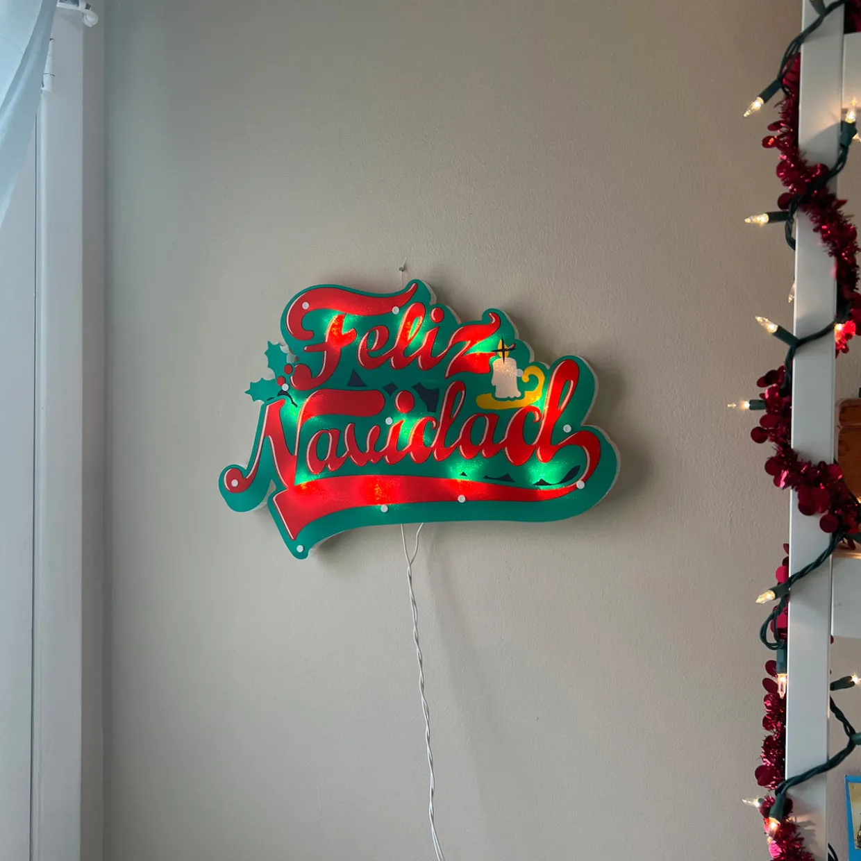 18" Lighted 'Feliz Navidad' Christmas Window Silhouette