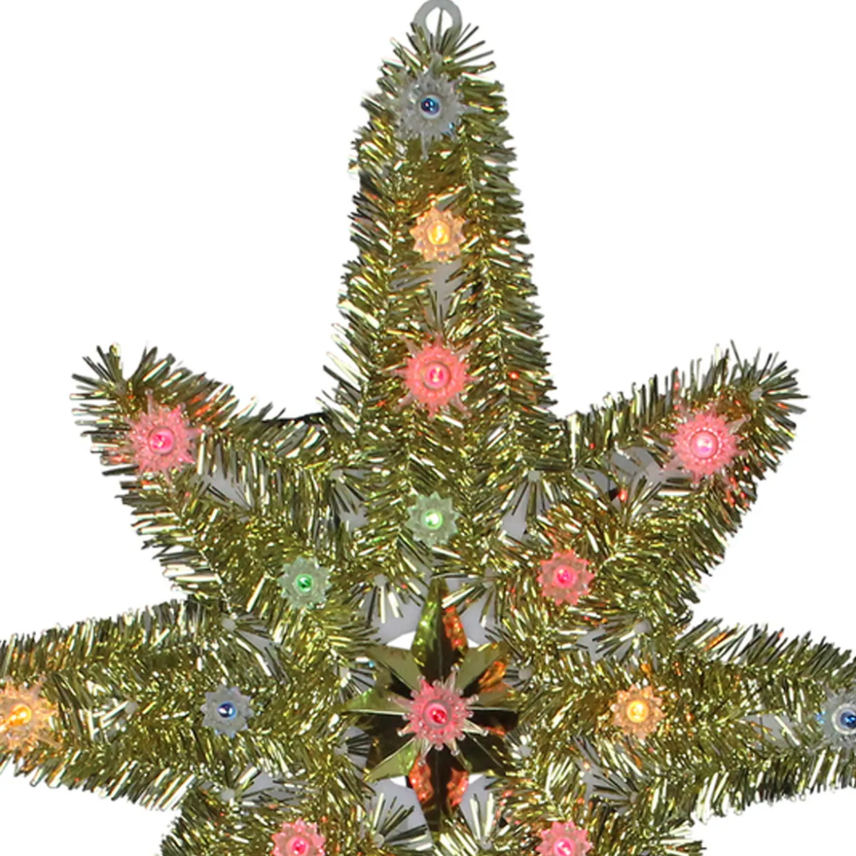 21" Lighted Gold Star of Bethlehem Christmas Tree Topper - Multicolor Lights