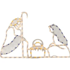 30" Lighted Holy Family Nativity Scene Christmas Window Silhouette