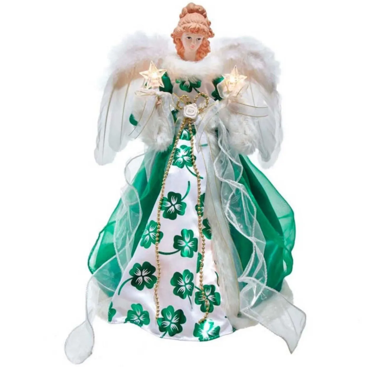 16" Lighted Irish Angel Christmas Tree Topper