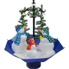 30" Lighted Musical Snowing Snowman Family in Umbrella Base Christmas Decoration