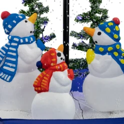 30" Lighted Musical Snowing Snowman Family in Umbrella Base Christmas Decoration