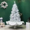 6' Lighted Musical Snowing Artificial Tinsel Christmas Tree, White LED Lights