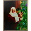 19" Lighted Norman Rockwell 'Santa Trimming Tree' Christmas Wall Art
