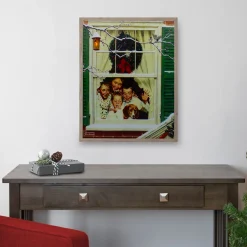 19" Lighted Norman Rockwell 'Oh Boy! It's Pop with a New Plymouth' Christmas Wall Art