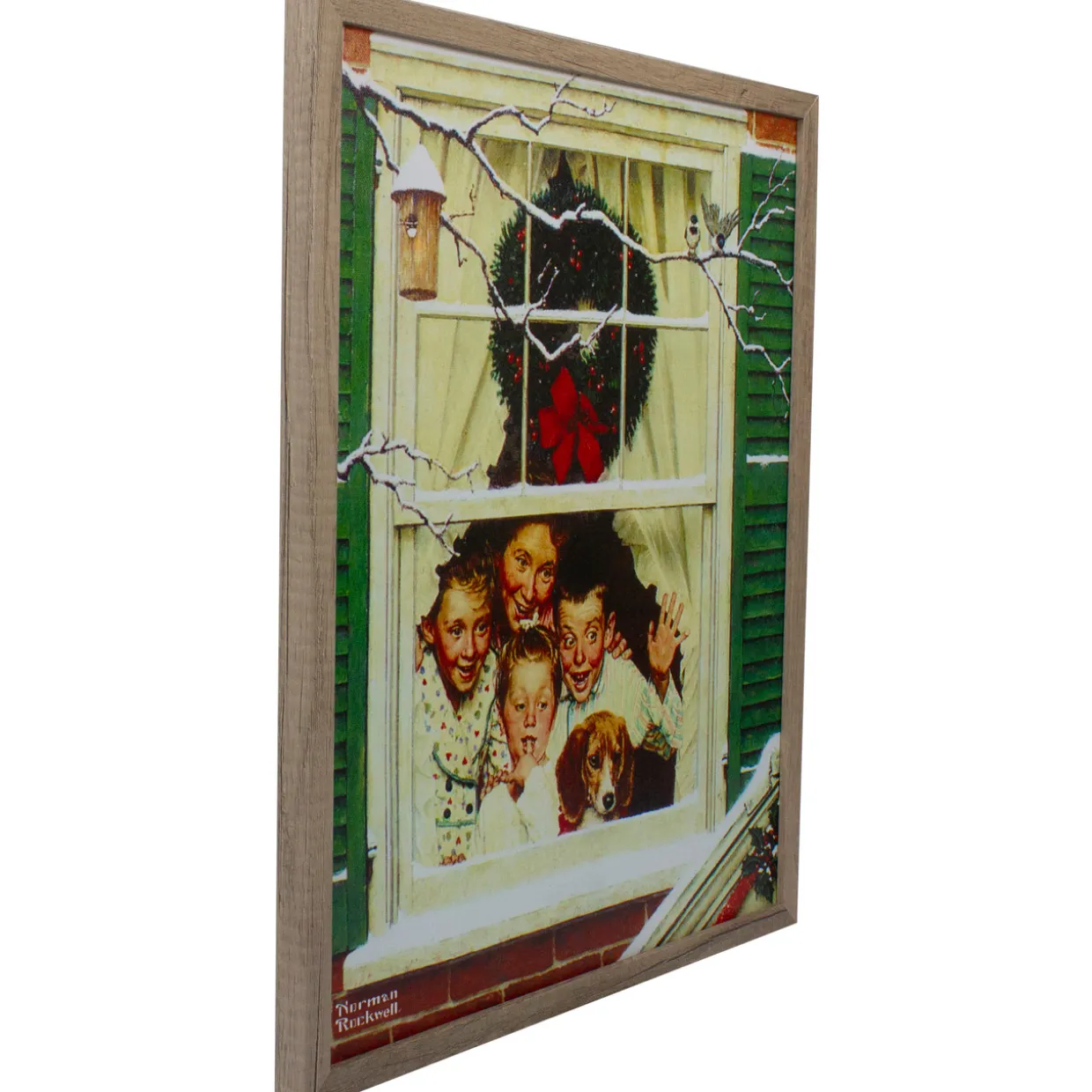 19" Lighted Norman Rockwell 'Oh Boy! It's Pop with a New Plymouth' Christmas Wall Art