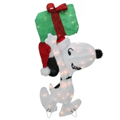 32" Lighted Peanuts Snoopy with Present Christmas Outdoor Yard Decoration