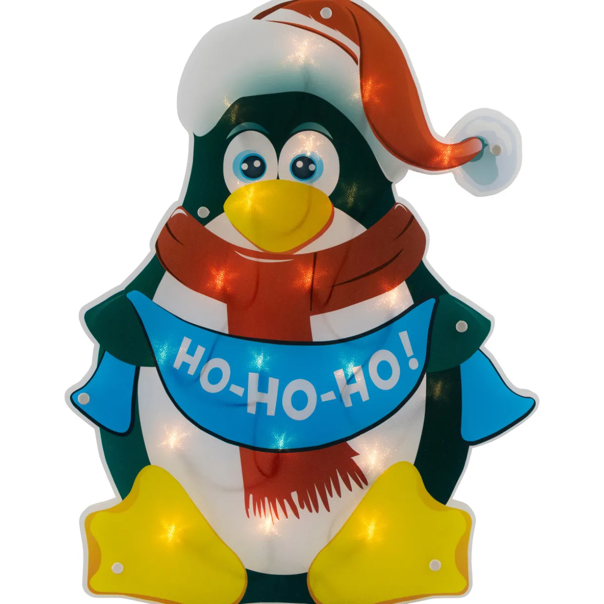 17.5" Lighted Penguin Christmas Window Silhouette