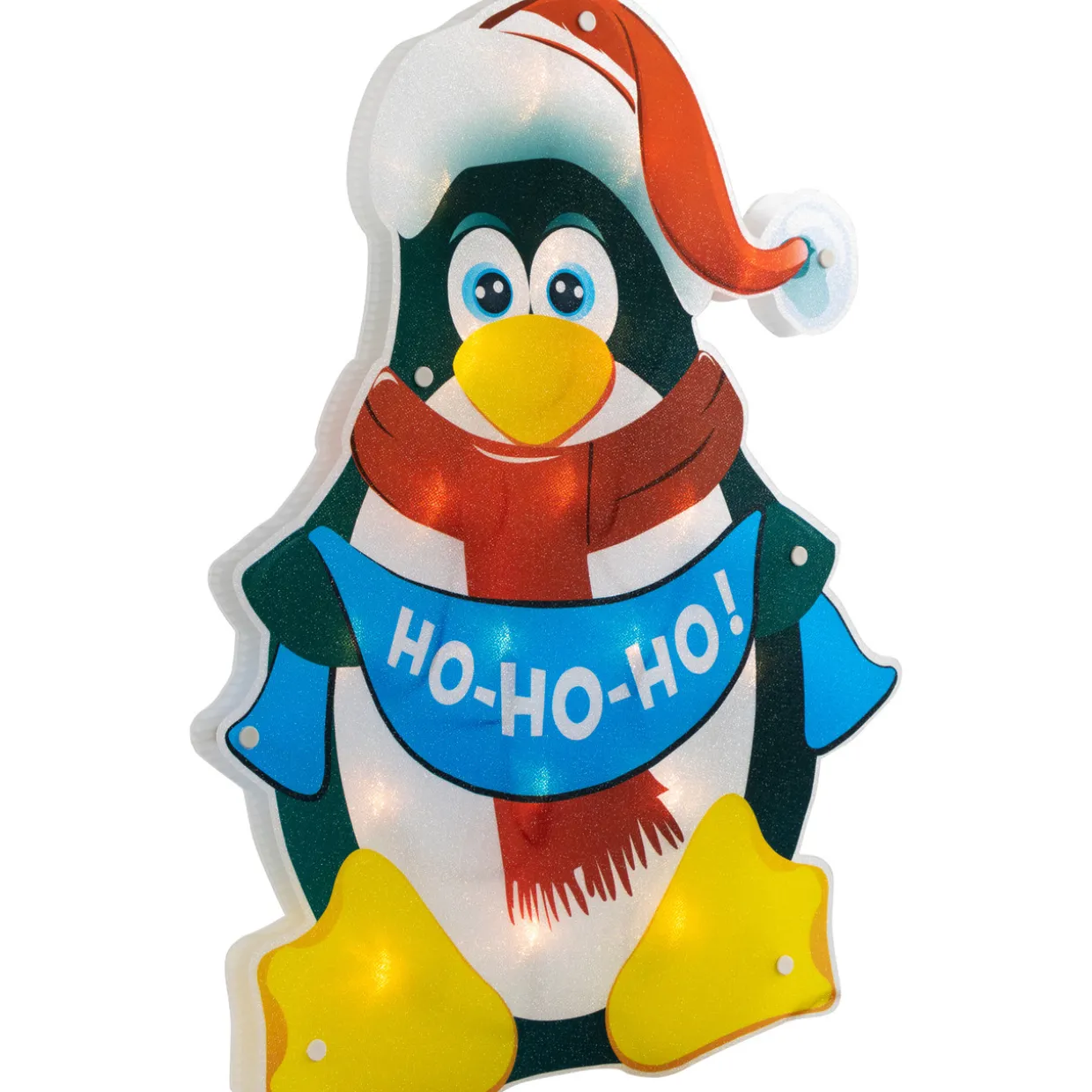 17.5" Lighted Penguin Christmas Window Silhouette