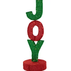 39" Lighted Red and Green 'Joy' Outdoor Christmas Sign
