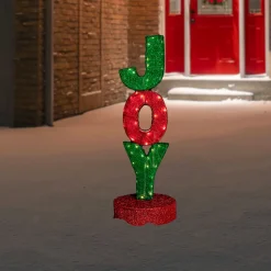 39" Lighted Red and Green 'Joy' Outdoor Christmas Sign