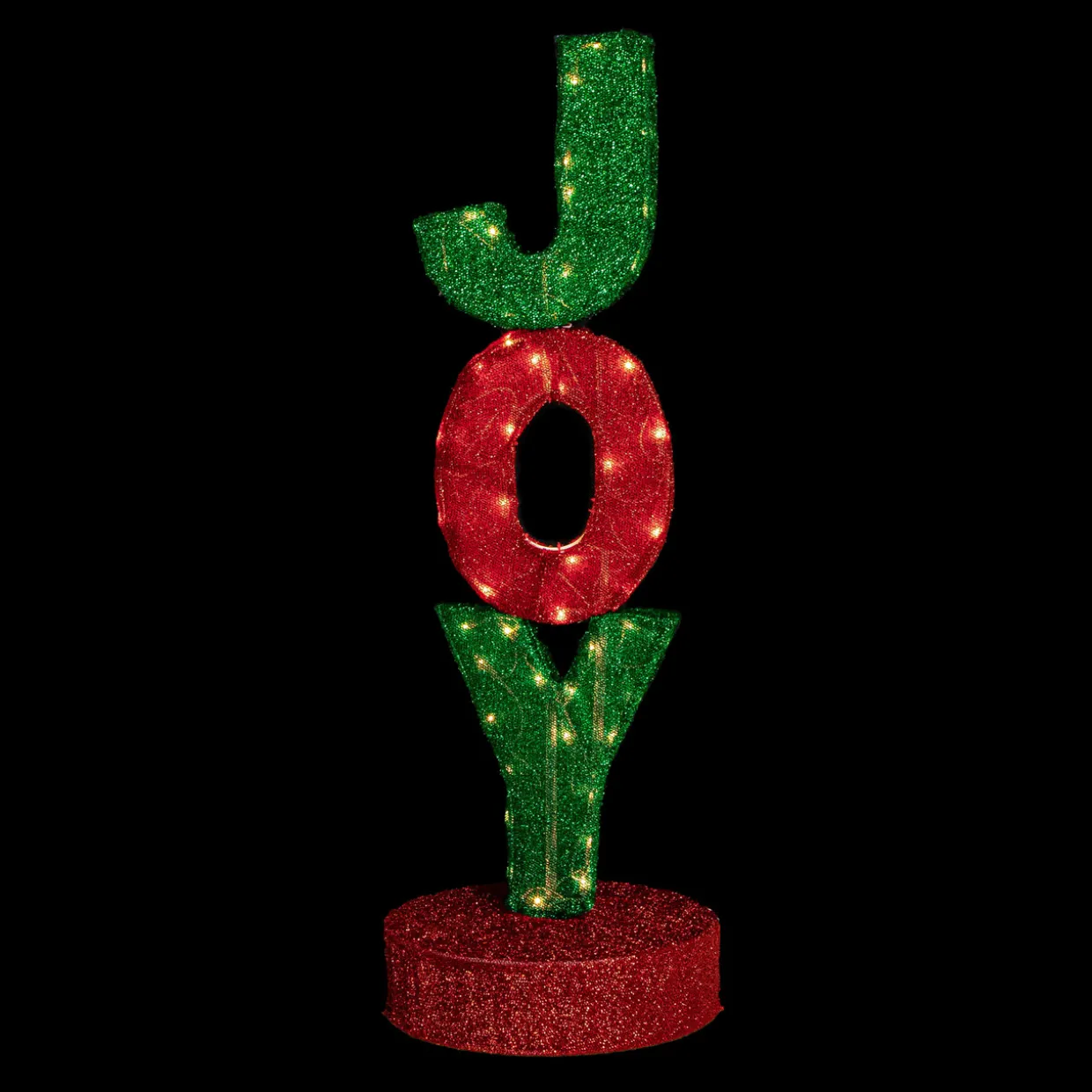 39" Lighted Red and Green 'Joy' Outdoor Christmas Sign