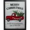 16" Lighted Red and Green Merry Christmas Canvas Wall Art