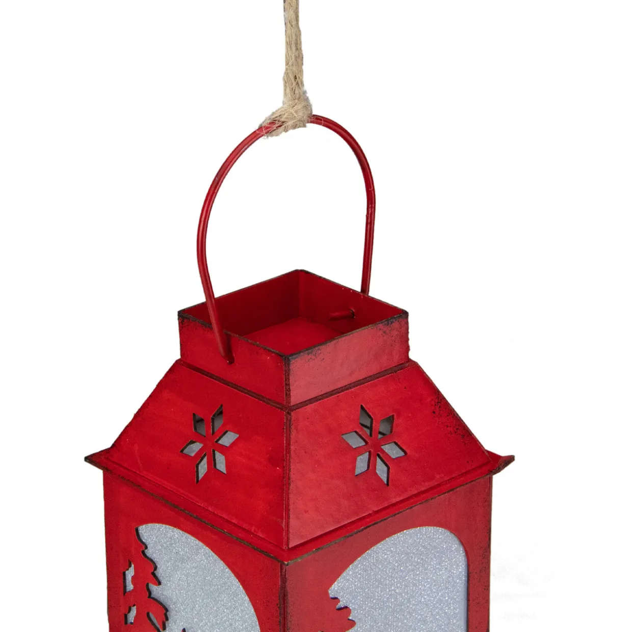 5.5" Lighted Red Reindeer Silhouette Lantern Christmas Ornament