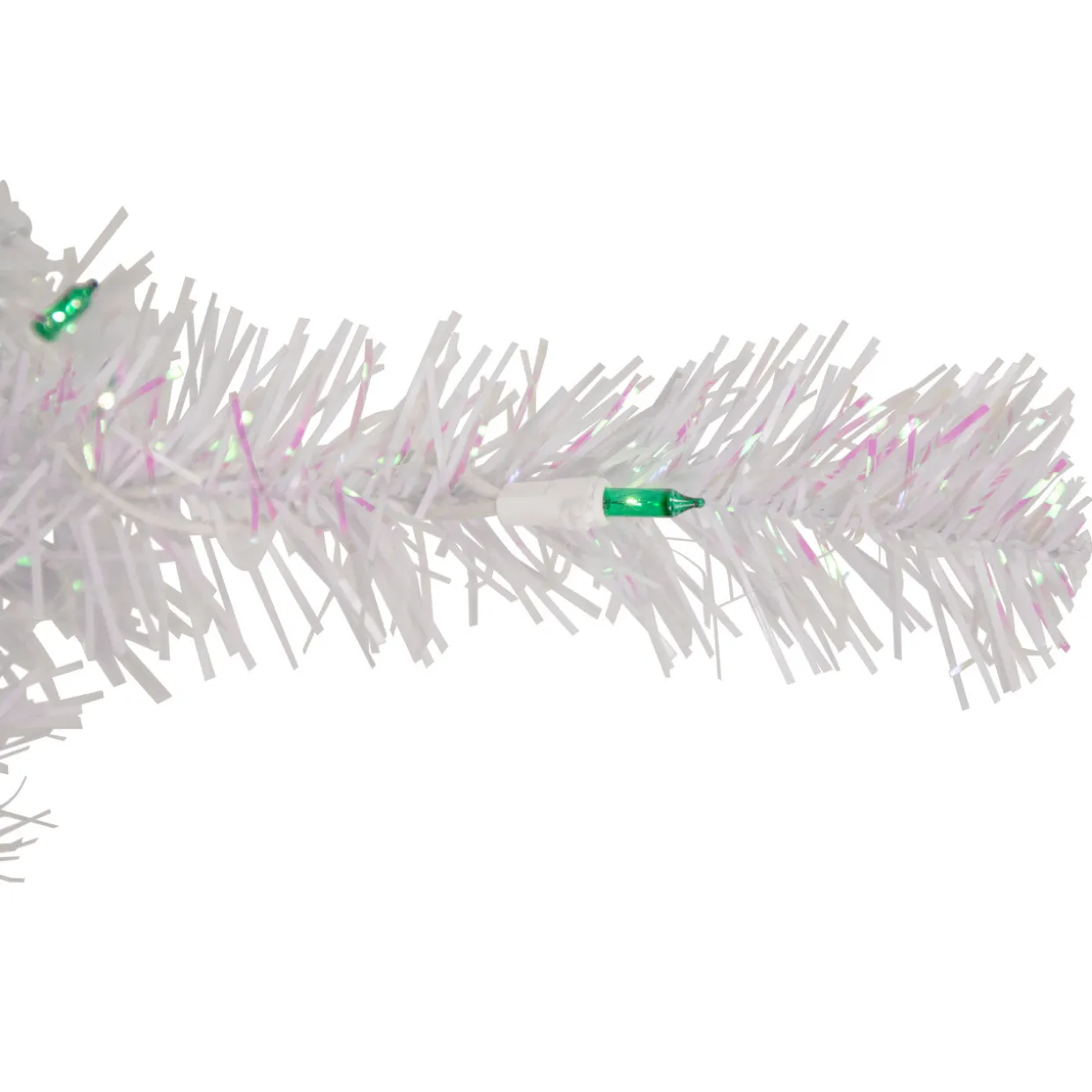 2' Lighted Rockport White Pine Artificial Christmas Tree, Green Lights