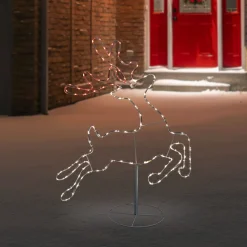 36" Lighted Running Reindeer Silhouette Outdoor Christmas Decor