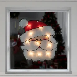 12" Lighted Santa Claus Christmas Window Silhouette