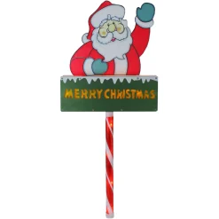 28" Lighted Santa Claus 'Merry Christmas' Lawn Stake - Clear Lights