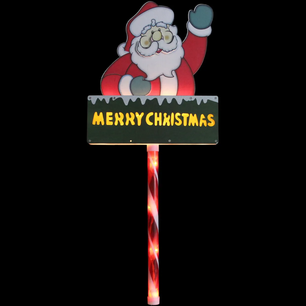 28" Lighted Santa Claus 'Merry Christmas' Lawn Stake - Clear Lights