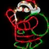 17.5" Lighted Santa Claus with Gift Sack Outdoor Christmas Window Silhouette