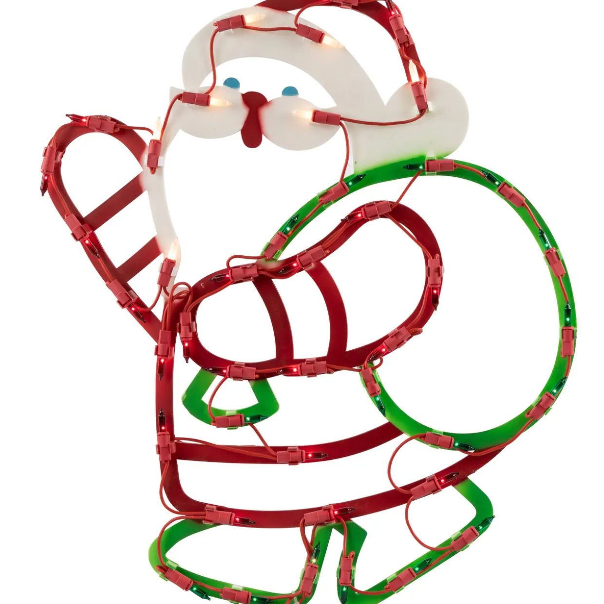 17.5" Lighted Santa Claus with Gift Sack Outdoor Christmas Window Silhouette