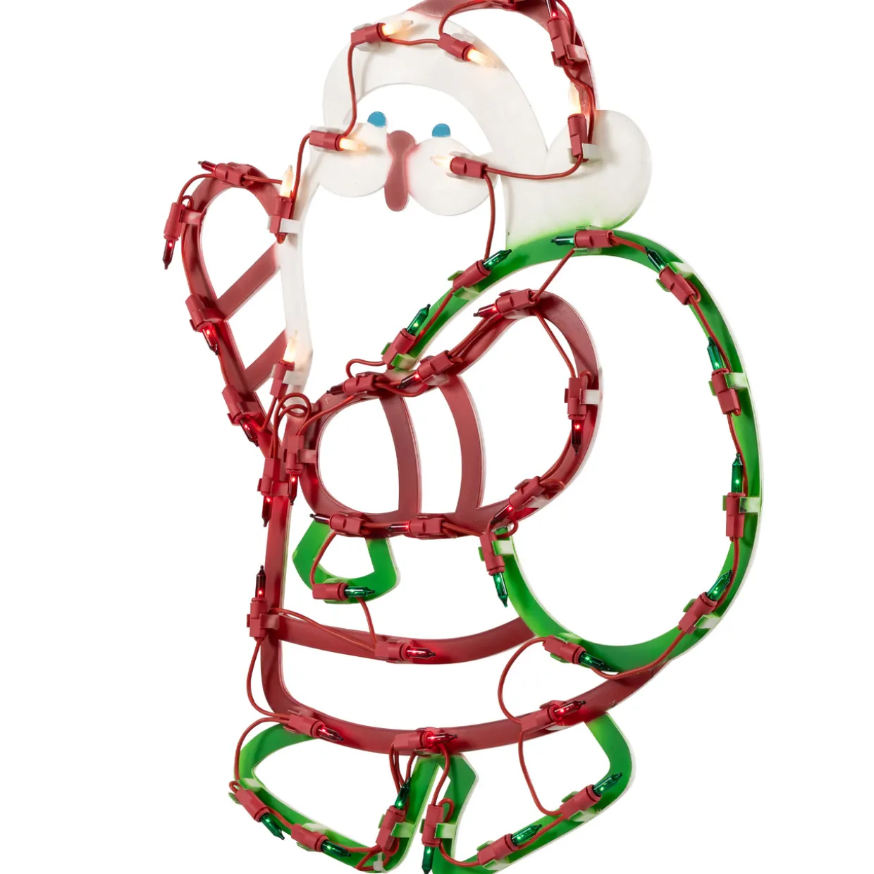 17.5" Lighted Santa Claus with Gift Sack Outdoor Christmas Window Silhouette