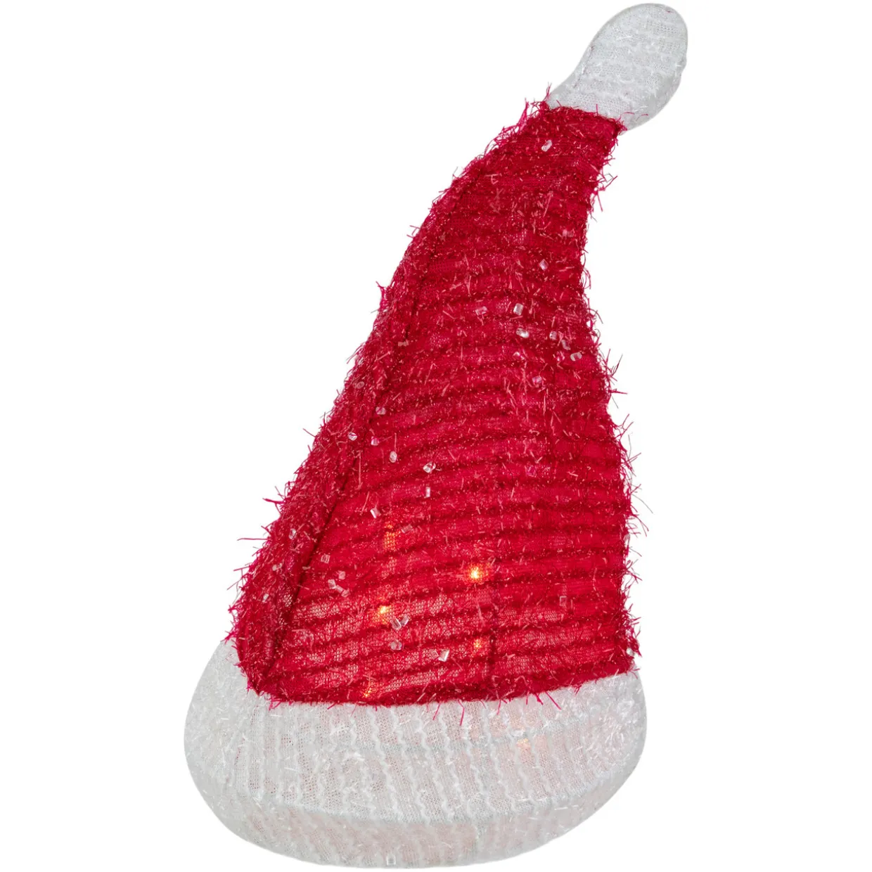 12.25" Lighted Santa Hat Christmas Tree Topper, Clear Lights