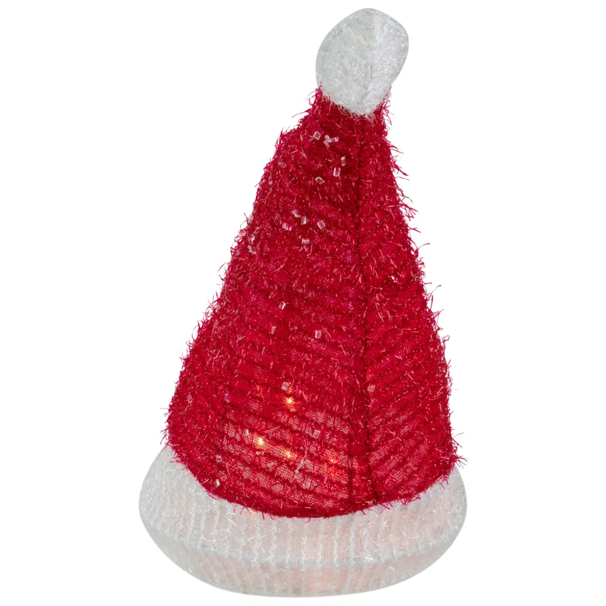 12.25" Lighted Santa Hat Christmas Tree Topper, Clear Lights