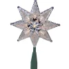 8" Lighted Silver and Clear Mosaic Star Christmas Tree Topper - Clear Lights