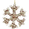 19" Lighted Silver Glittered Berry Rattan Snowflake Christmas Window Decoration