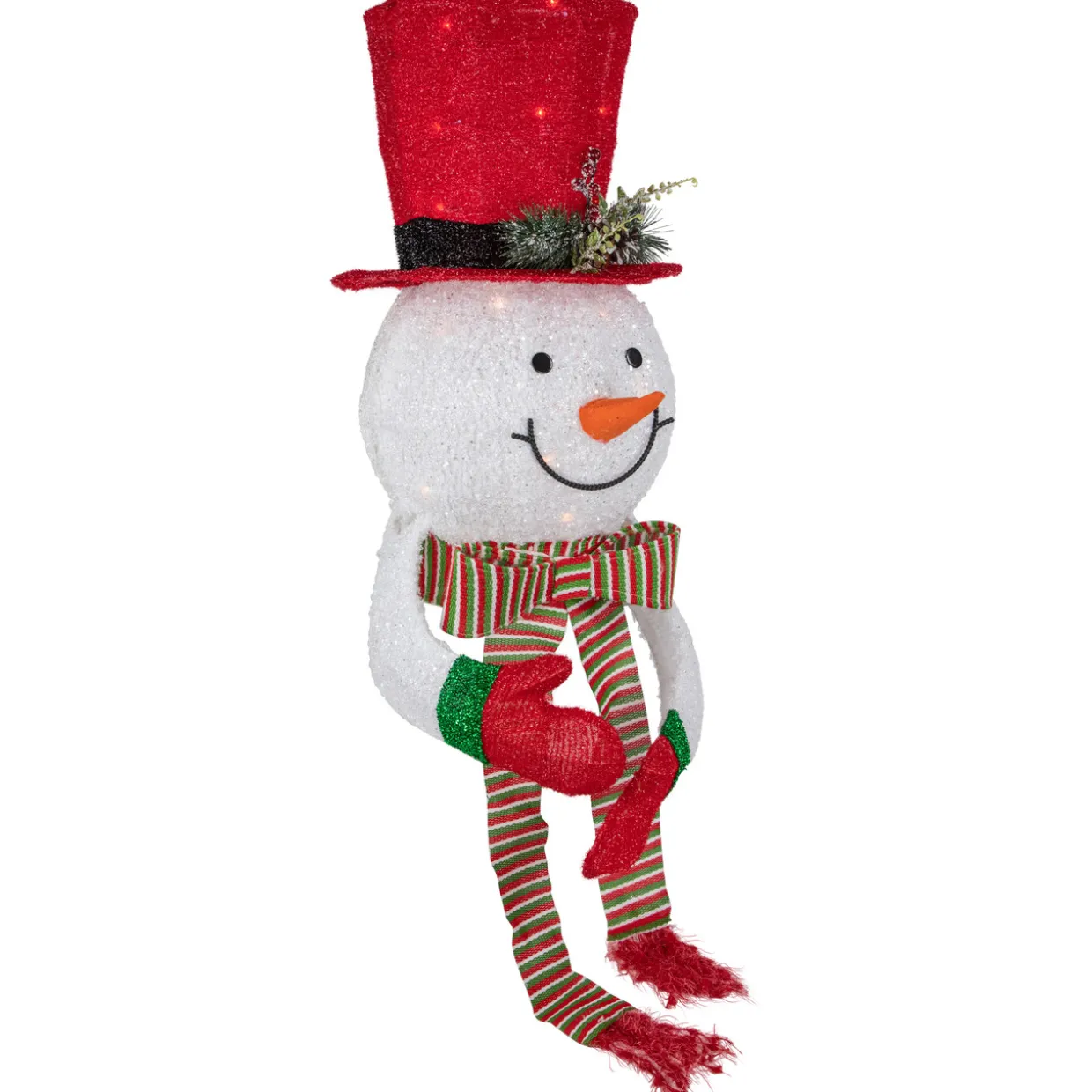 21.5" Lighted Snowman with Red Top Hat Christmas Tree Topper