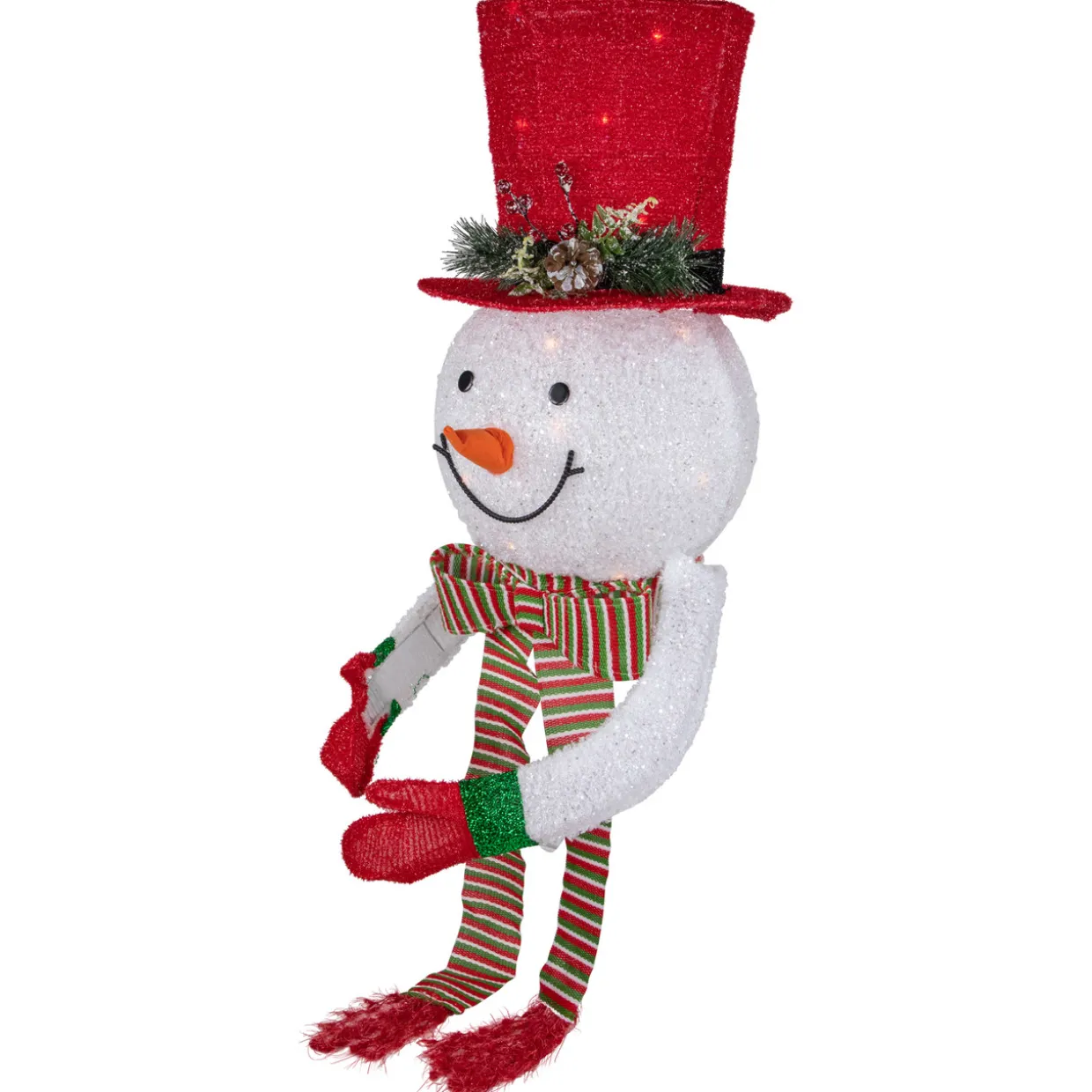 21.5" Lighted Snowman with Red Top Hat Christmas Tree Topper