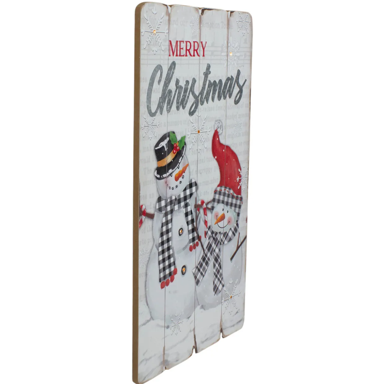 19" Lighted Snowmen 'Merry Christmas' Wall Decor