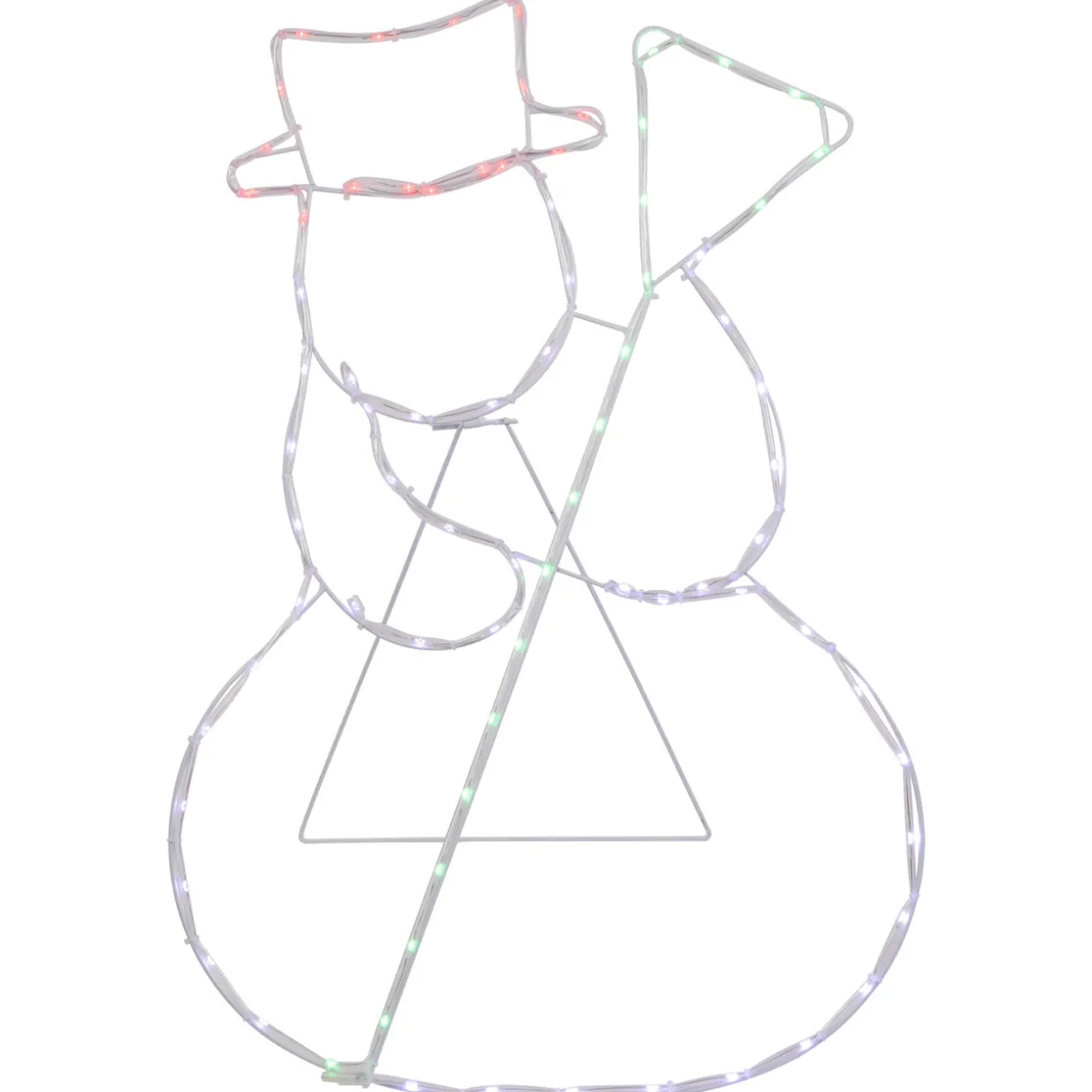 28" Lighted Standing Snowman Silhouette Outdoor Christmas Decoration