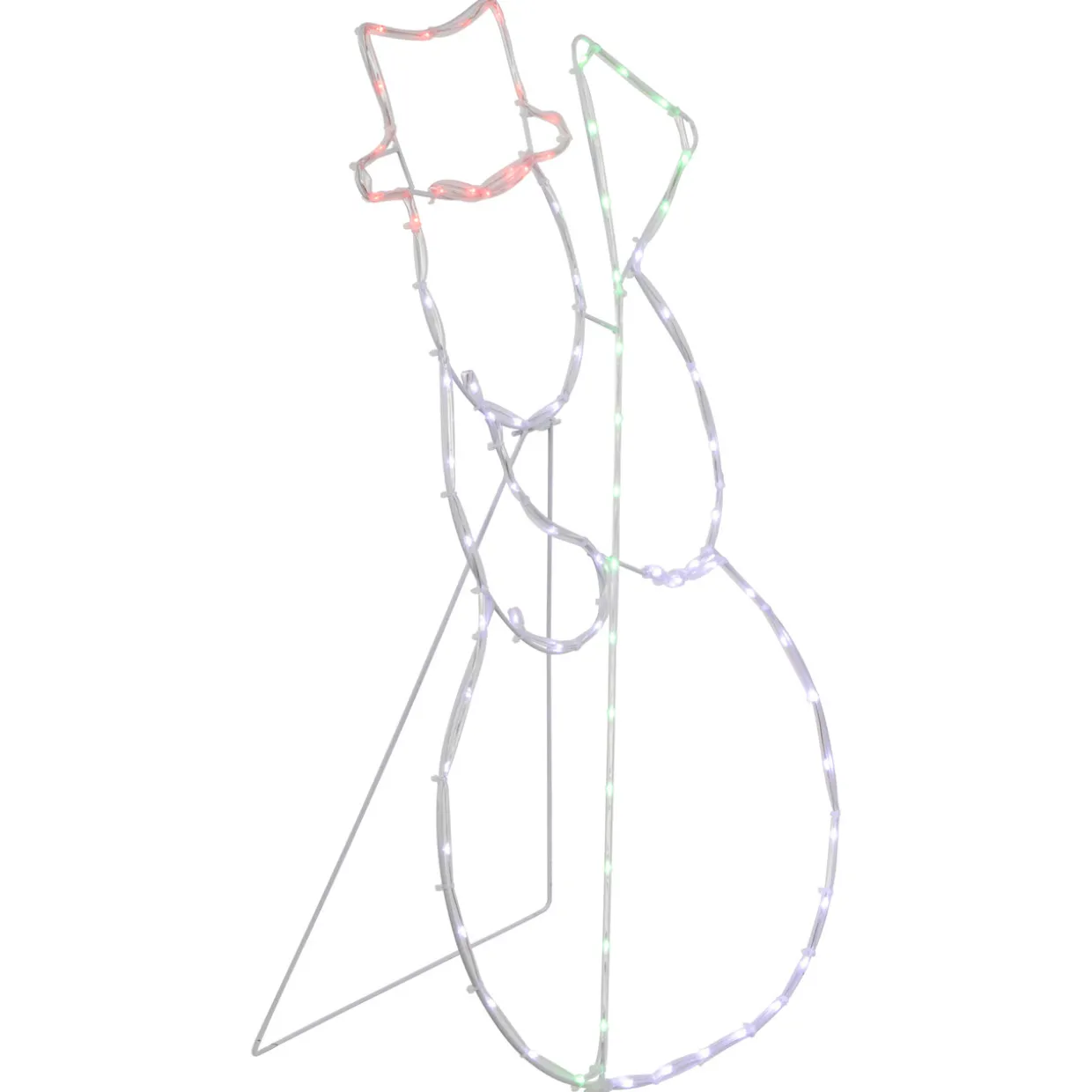 28" Lighted Standing Snowman Silhouette Outdoor Christmas Decoration